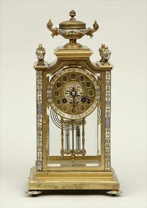 Appraisal: L Marti et Cie Gilt-Bronze Cloisson Enamel and Beveled Glass