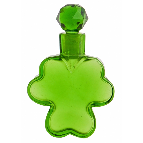 Appraisal: A Victorian faceted green glass scent bottle and stopper th