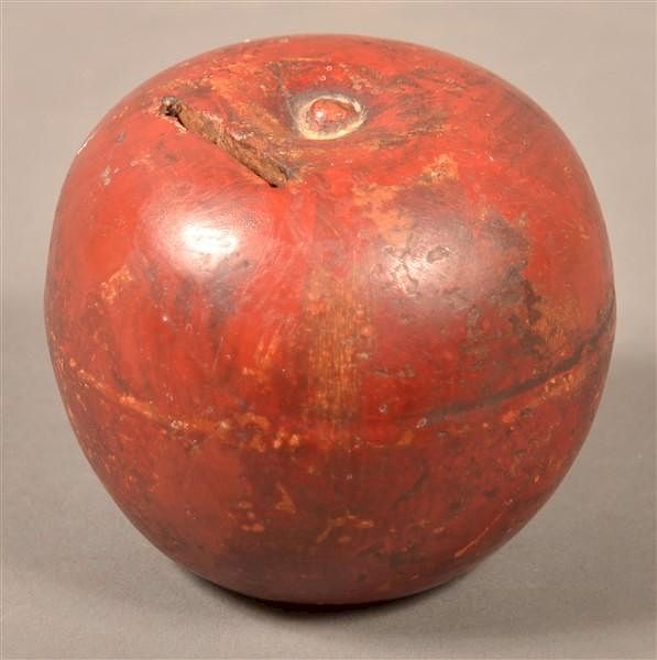 Appraisal: Antique Redware Apple Form Still Bank Antique Redware Apple Form