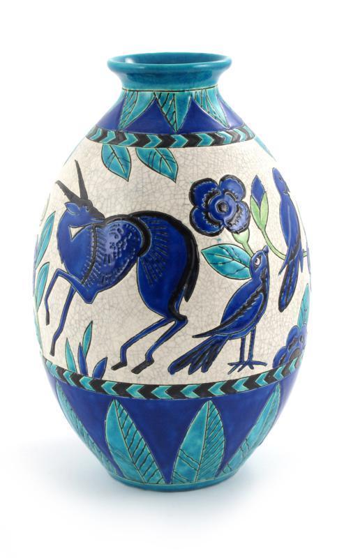 Appraisal: Maitrise a Keramis Pottery vase designed by Charles Catteau