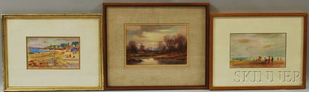 Appraisal: Wayne Beam Morrell American - Three Pastels Two Beach Scenes