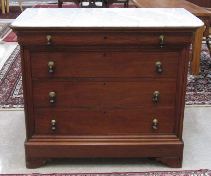 Appraisal: A VICTORIAN-EMPIRE TRANSITIONAL ROSEWOOD CHEST OF DRAWERS American mid- th