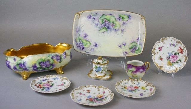 Appraisal: Grouping of German and Austrian Porcelain J C Malmaison-Bavaria gilt