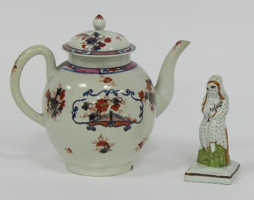 Appraisal: An th Century pearlware teapot decorated in Imari colours cm