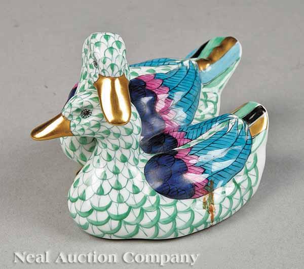 Appraisal: A Hungarian Porcelain Figural Group of Ducks by Herend mid-