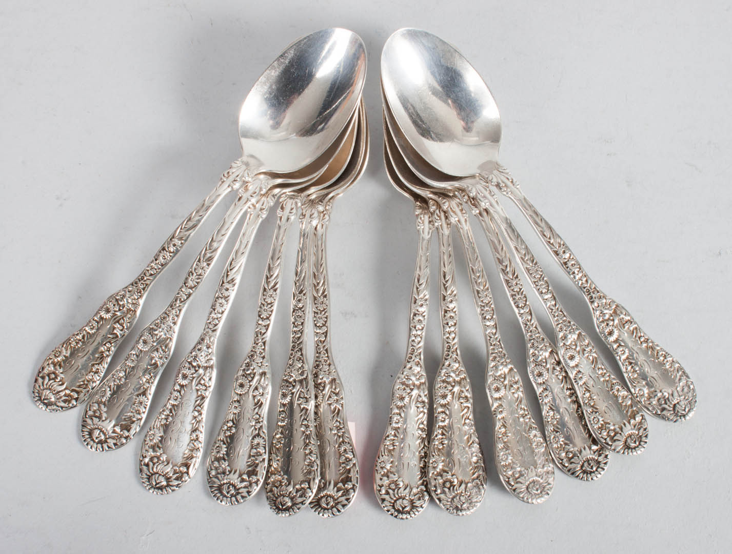 Appraisal: Twelve Dominick Haff sterling silver teaspoons in the No pattern