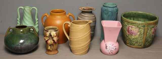 Appraisal: Piece Art Pottery Lot Including Fulper Includes a Fulper handled