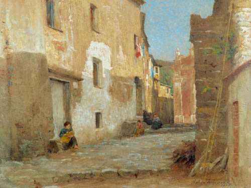 Appraisal: TOMMASI ADOLFO Livorno - Florence Street view in Liguria Oil