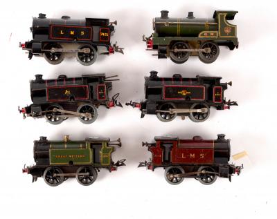 Appraisal: Six Hornby -gauge clockwork locomotives