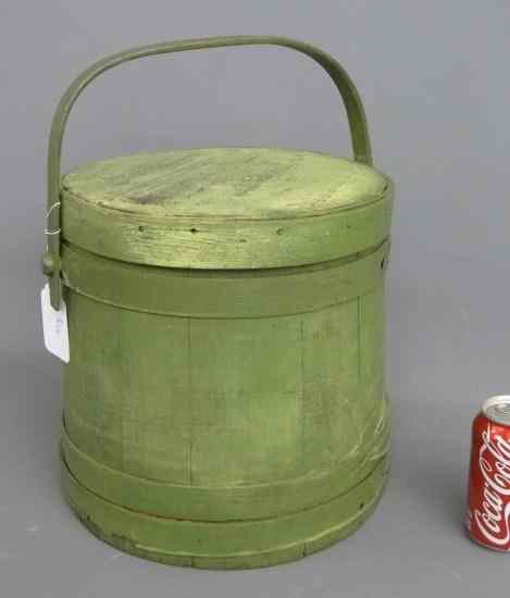 Appraisal: th c firkin in green paint '' Ht