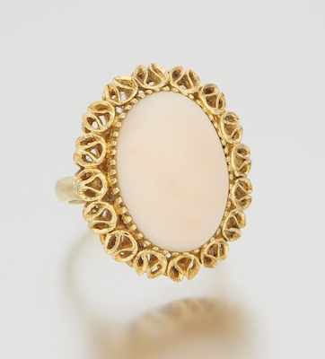 Appraisal: A Ladies' Angel Skin Coral Ring in k Gold k