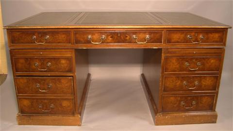 Appraisal: GEORGE III STYLE MAHOGANY PARTNER'S DESK Late th early th