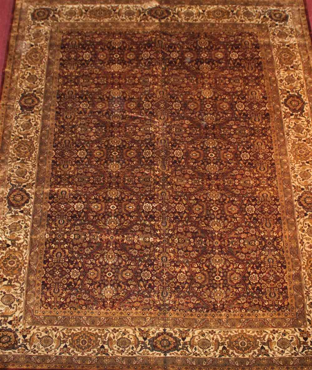 Appraisal: ORIENTAL SULTANABAD RUG approx ' x ' Retail tag Provenance