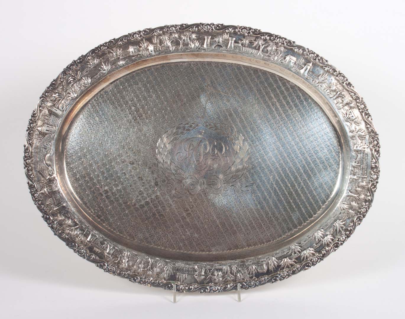 Appraisal: Schofield repousse sterling silver platter Baltimore first half- th century