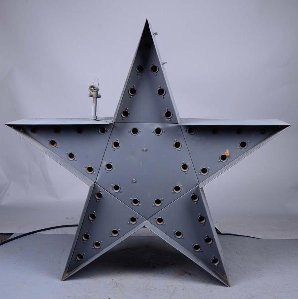 Appraisal: Large Double Sided Star Exterior Lighted Sign Has sockets for