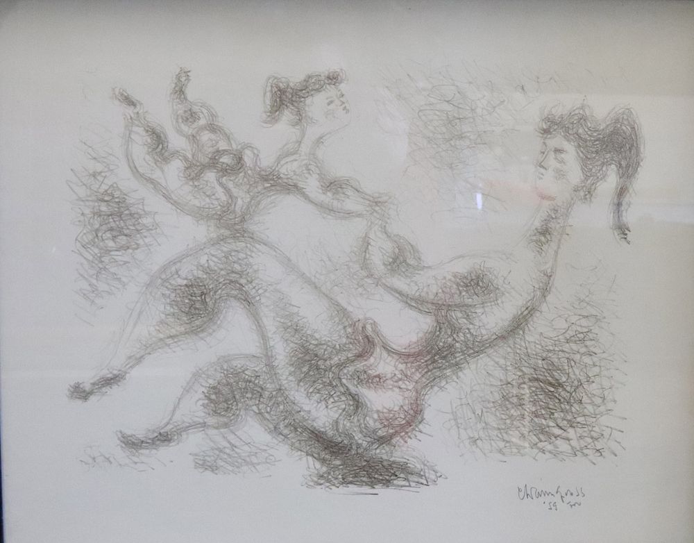 Appraisal: Chaim Gross Signed Lithograph Untitled Signed and dated From a