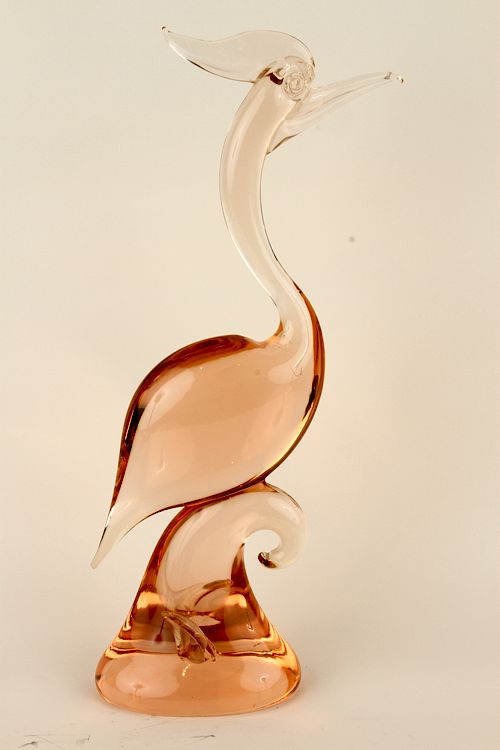 Appraisal: LARGE ITALIAN MURANO GLASS SCULPTURE OF A HERON A large