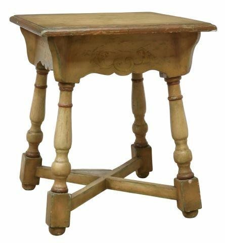 Appraisal: Brazilian side table th c the square top in worn