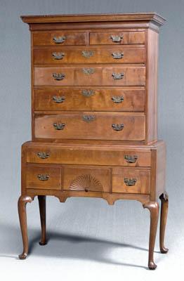 Appraisal: Connecticut Queen Anne high chest cherry with chestnut pine and