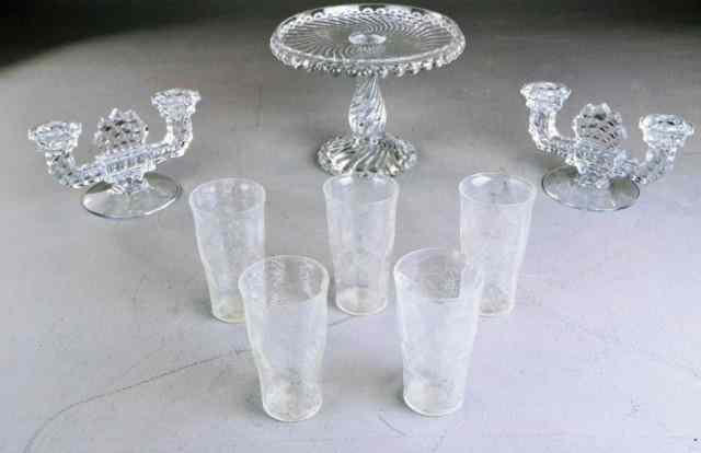 Appraisal: PCS GLASSWARE - MISCELLANOUSIncluding raised cake stand '' h x