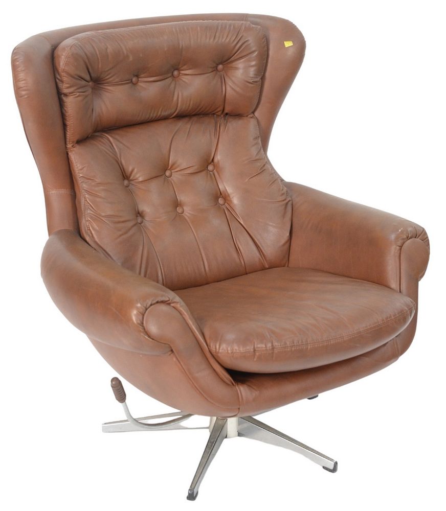 Appraisal: Brown Overman Lounge Chair made in Sweden height inches width