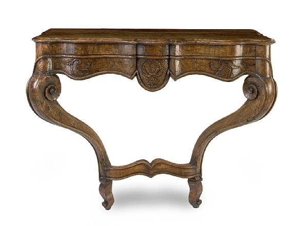 Appraisal: A R gence walnut console tablefirst half th century The