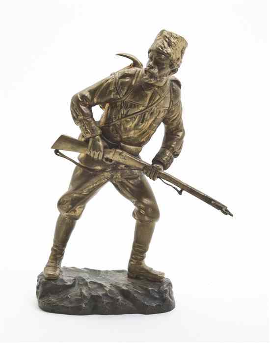 Appraisal: A Gilt Bronze Figure of a Cossack Georges Omerth -