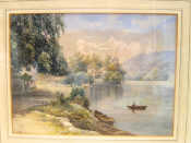 Appraisal: A watercolour titled 'River scene' dated and signed 'E Salter'