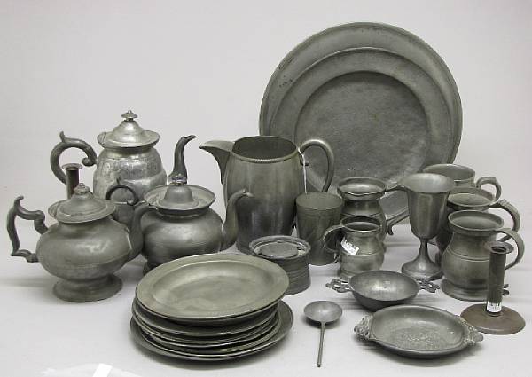 Appraisal: A collection of American and European pewter th th century