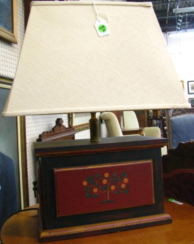 Appraisal: Lt Moses Willard lamp wood base with antiqued paint finish