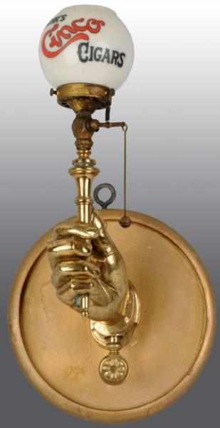 Appraisal: Gas Cigar Lighter Description With brass handle and glass shade