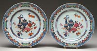 Appraisal: PAIR OF CHINESE EXPORT PLATES Circa nicely decorated with an