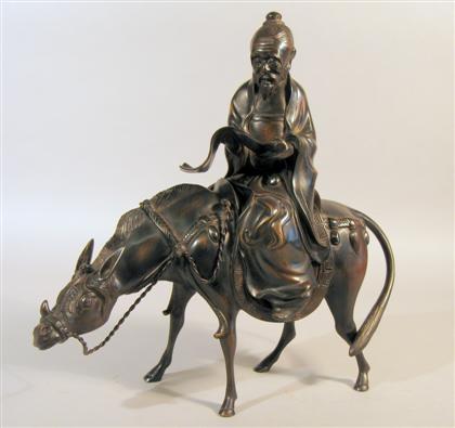 Appraisal: Chinese bronze grouping of scholar and mule late qing dynasty