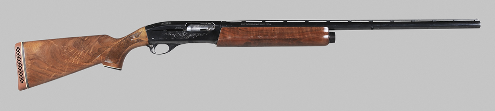 Appraisal: Remington Model Semi-Automatic ga Two-Barrel Shotgun Set fancy burl walnut