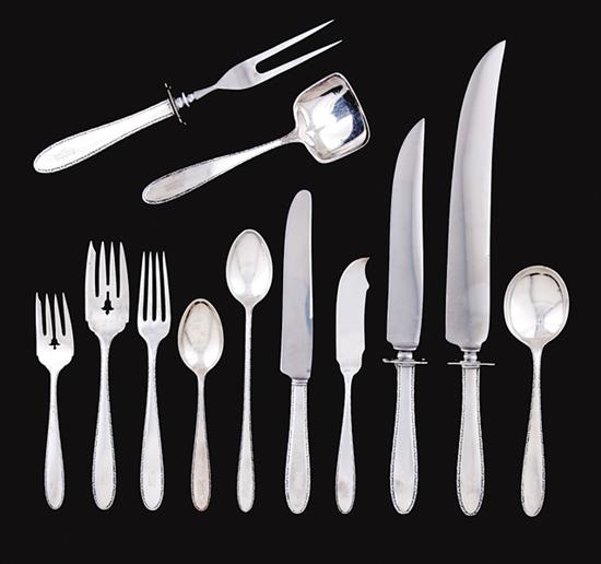 Appraisal: Manchester sterling flatware circa Manchester pattern consisting of hollow handle