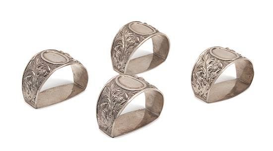 Appraisal: A Set of Four Scottish Silver Napkin Rings George John