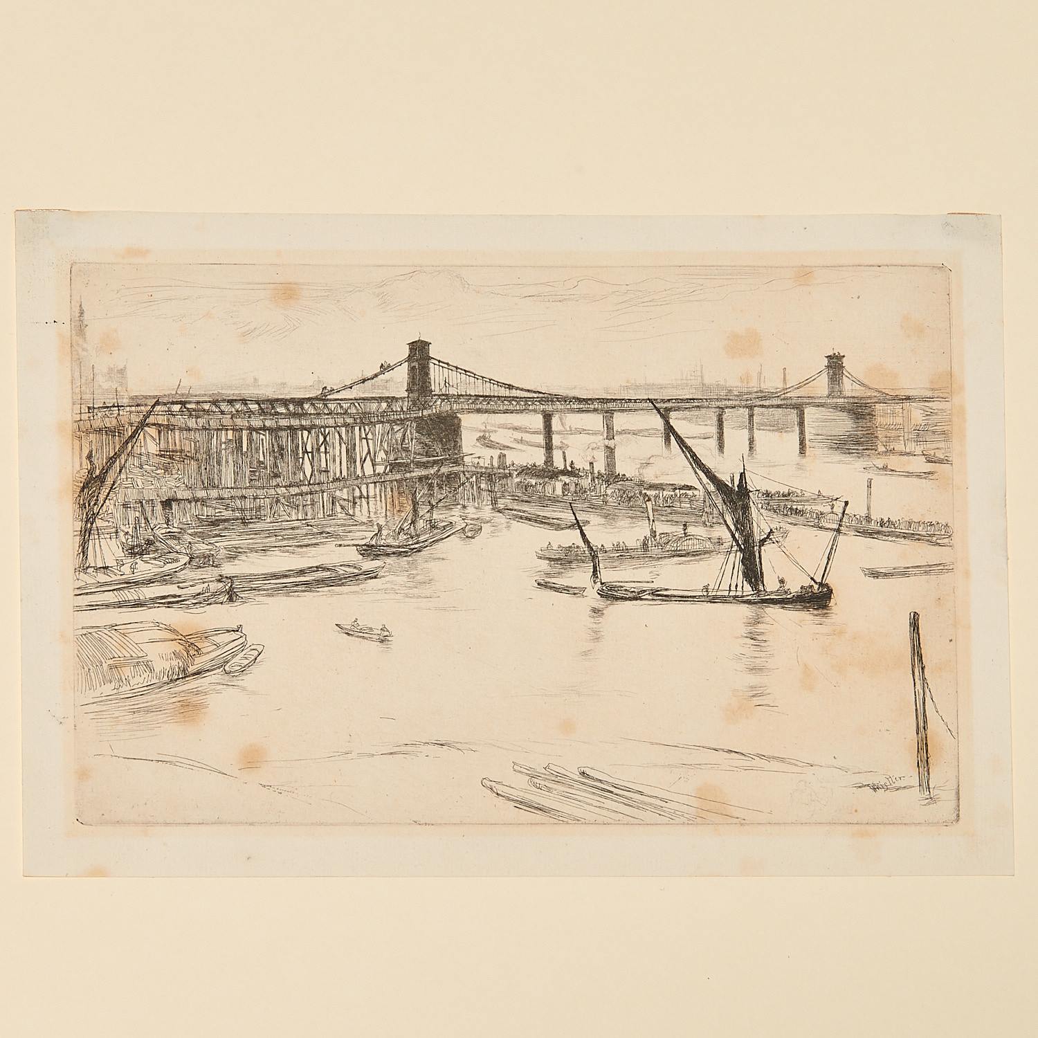 Appraisal: JAMES A M WHISTLER THAMES SET ETCHING James Abbott McNeill