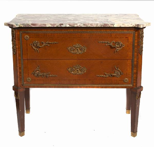 Appraisal: A Louis XVI style marble top gilt metal mounted commode