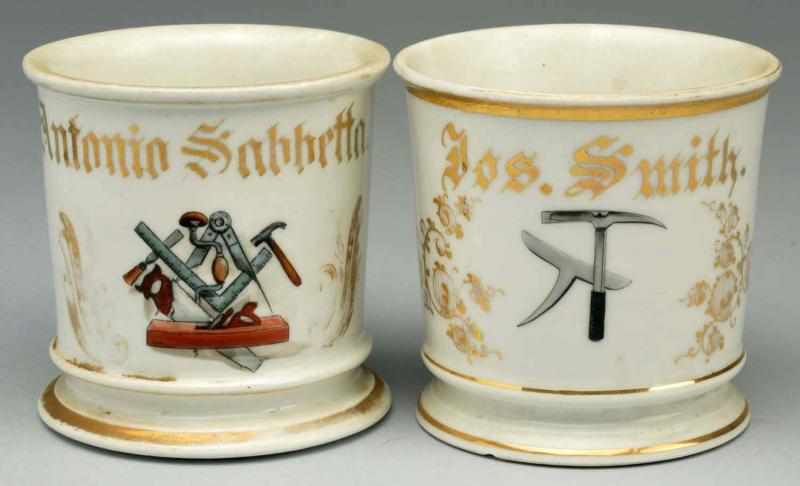 Appraisal: Lot of Carpenter Shaving Mugs Includes one gilded Antonio Sabbath