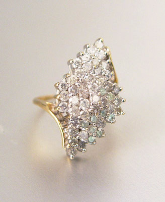 Appraisal: K CT DIAMOND RING K yellow gold ring contains round