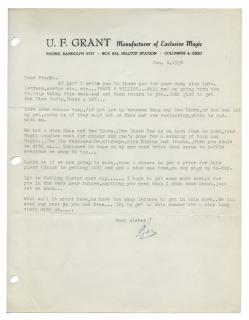 Appraisal: Grant U F Archive of U F Grant Letters and