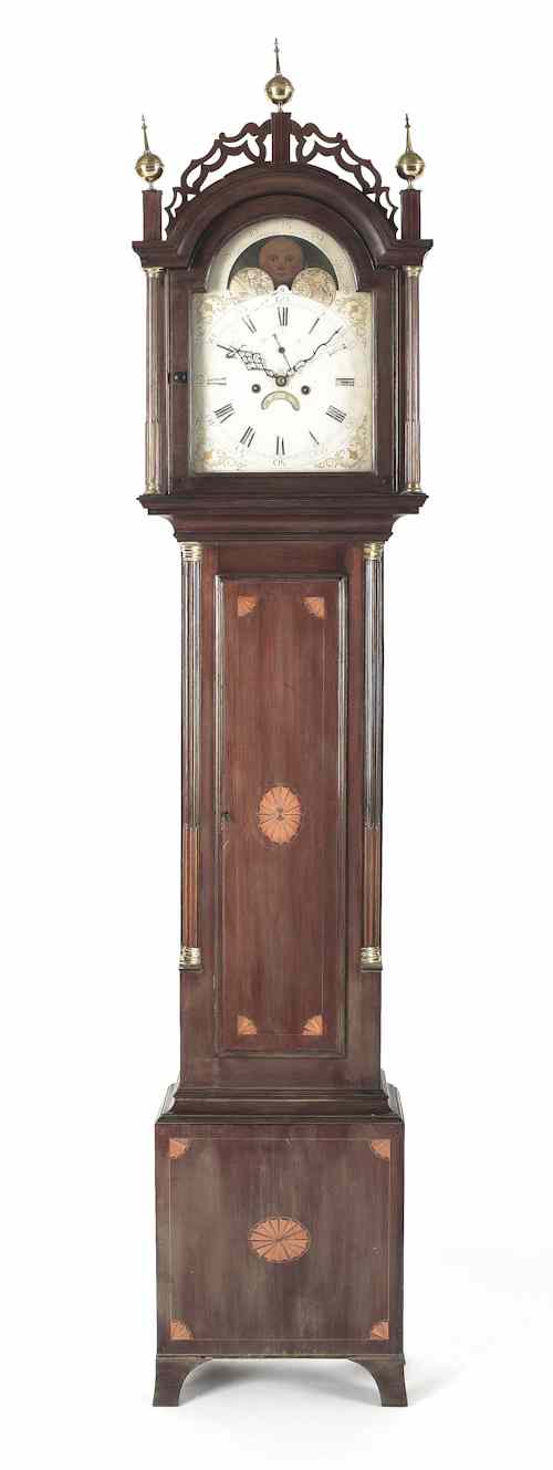 Appraisal: Massachusetts Chippendale mahogany tall case clock ca with an eight-day