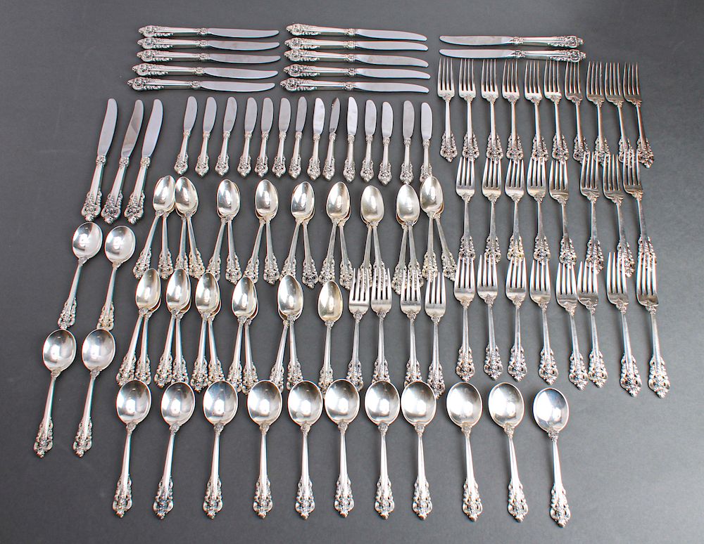 Appraisal: Wallace Silver Grande Baroque Flatware Set Group of Wallace sterling