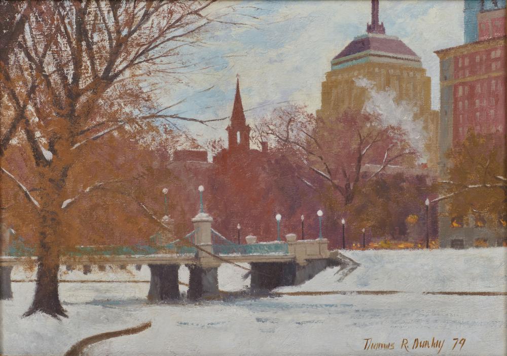 Appraisal: THOMAS DUNLAY American b Grey Day on the Boston Public