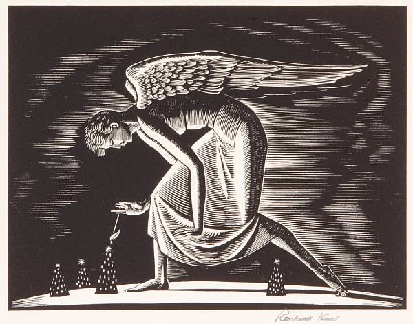 Appraisal: Rockwell Kent American - Angel BJ Wood engraving on wove