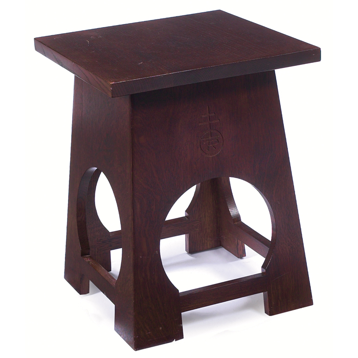 Appraisal: Arts and Crafts tabouret contemporary reproduced from a Roycroft design