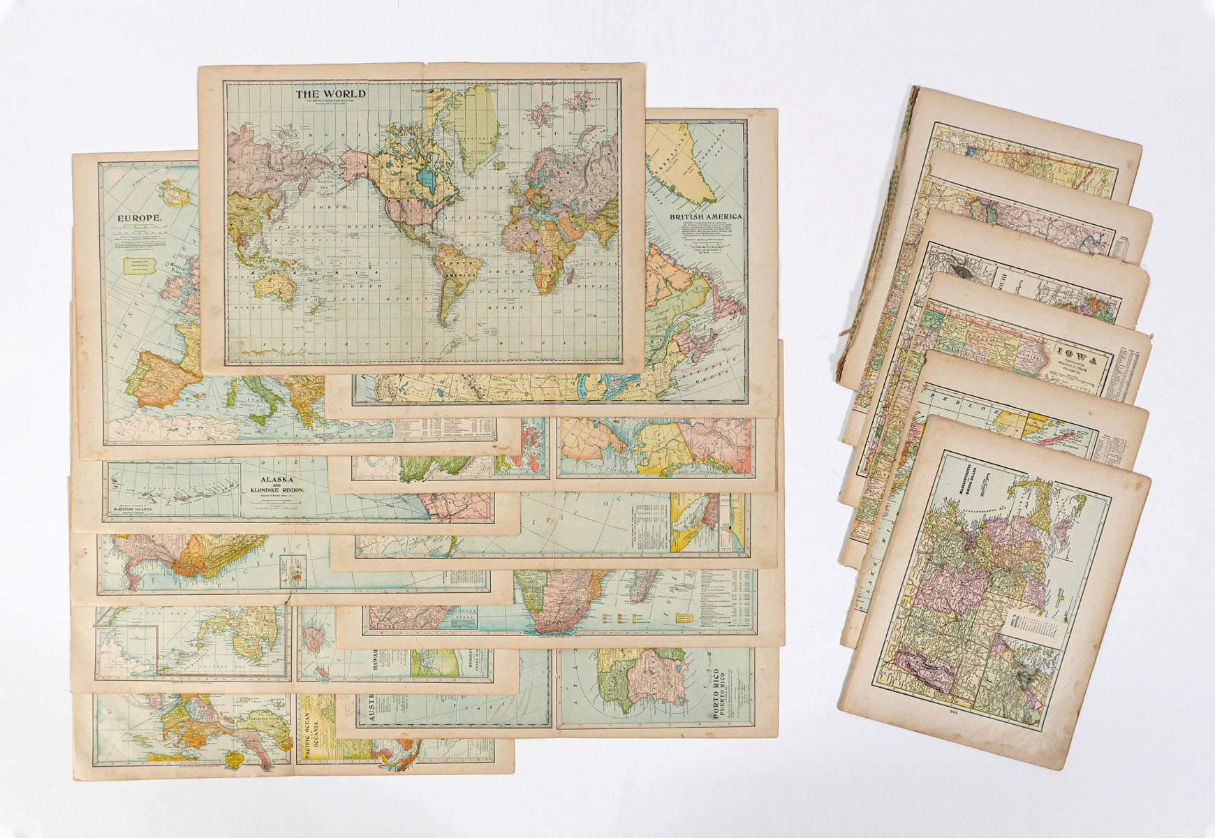 Appraisal: COLLECTION OF MAPS Comprising - -piece seamed maps from a