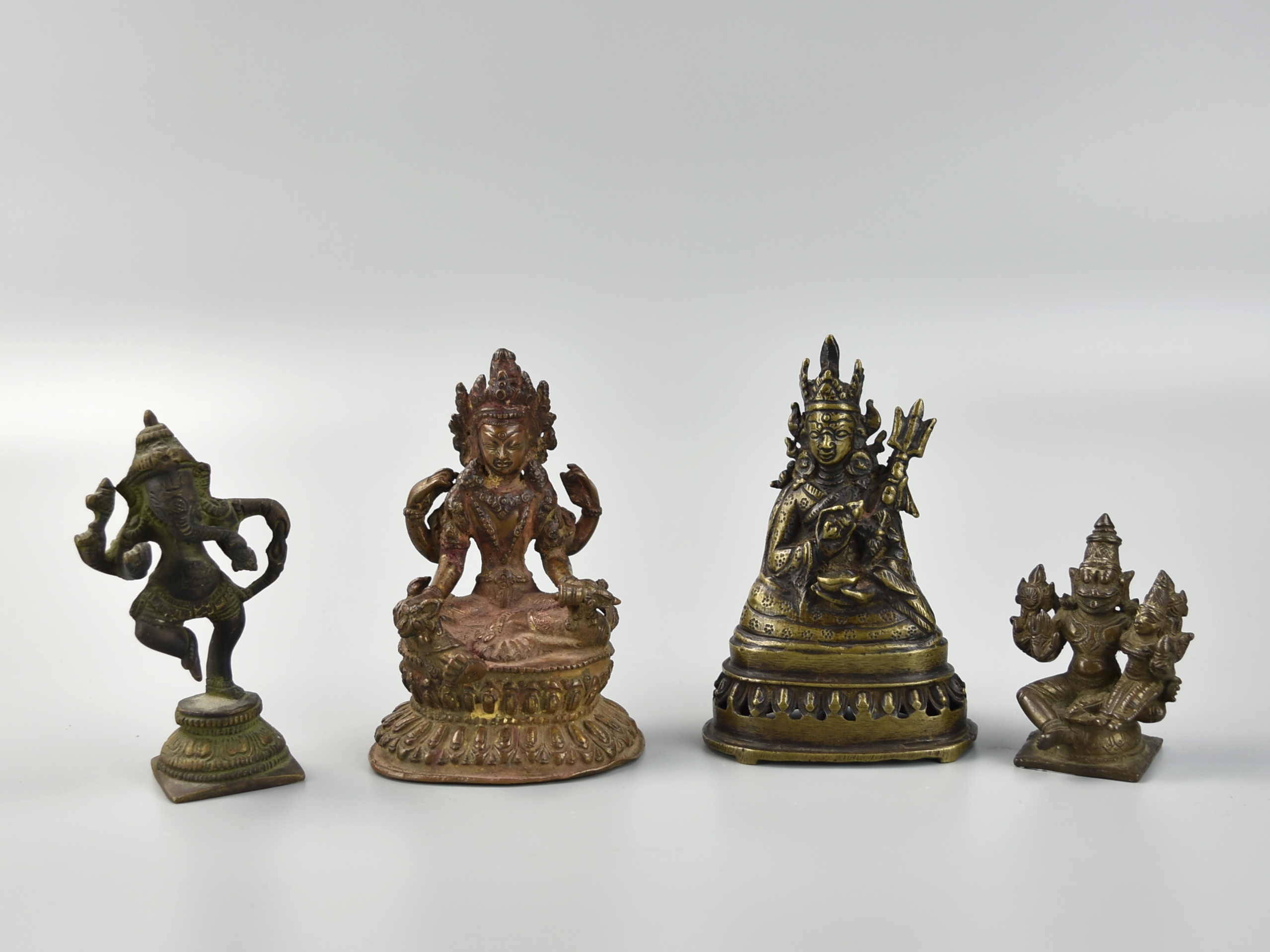 Appraisal: GROUP OF ANTIQUE ASIAN BRONZE BUDDHA Chinese bronze figure of