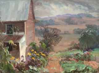 Appraisal: GLADYS NELSON SMITH KANSAS - OIL Titled 'Countryside Barn with