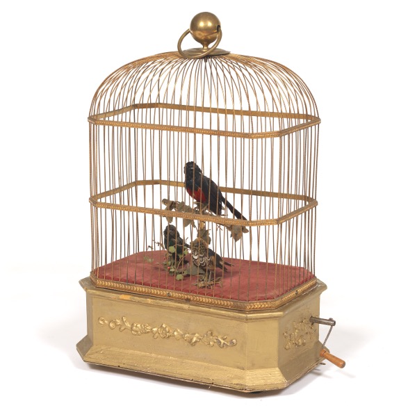 Appraisal: BLAISE BONTEMS TRIPLE BIRD CAGE AUTOMATON CA Bird cage with